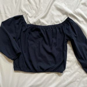 Brandy off shoulder top navy